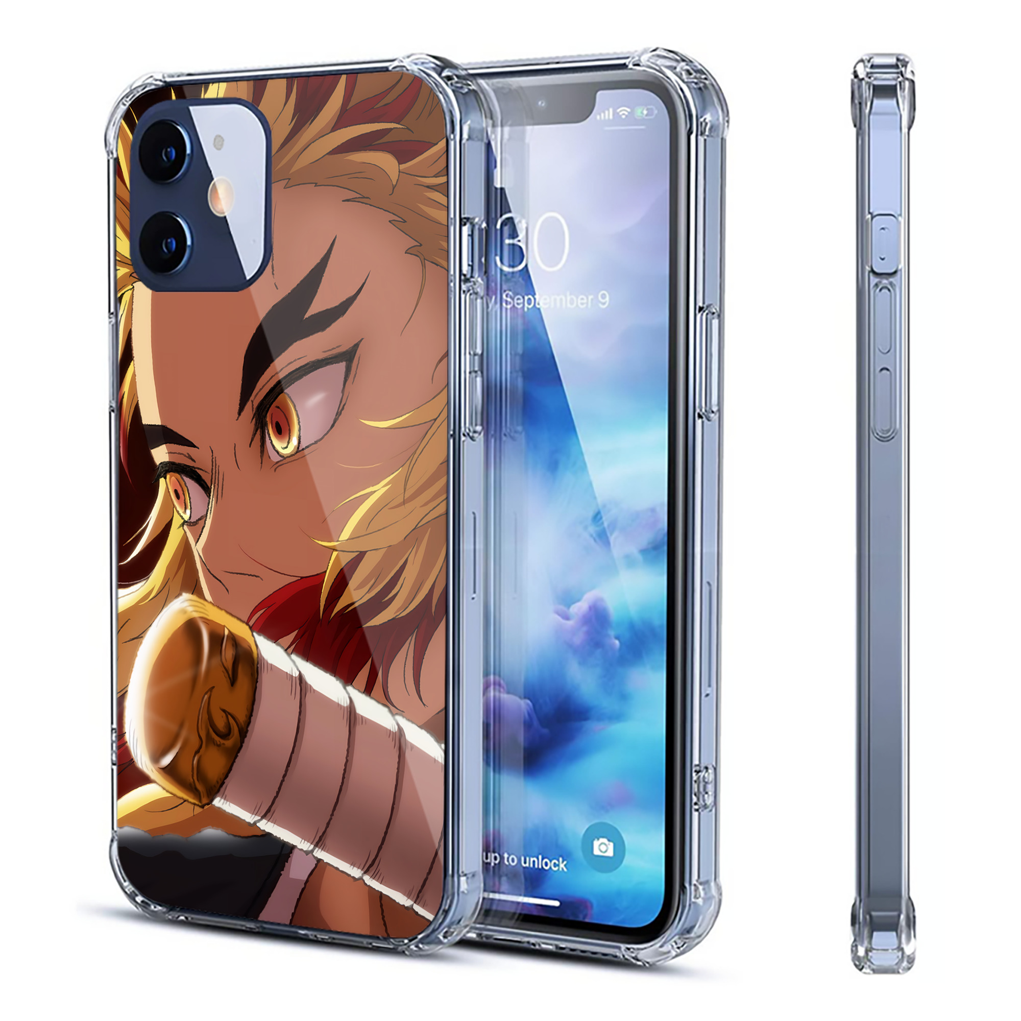 （画像用） 炎柱-煉󠄁獄 杏寿郎／れんごく きょうじゅろう Rengoku Kyoujurou 【iPhone 12シリーズ対応】透明スマホケース（クリアソフトケース）